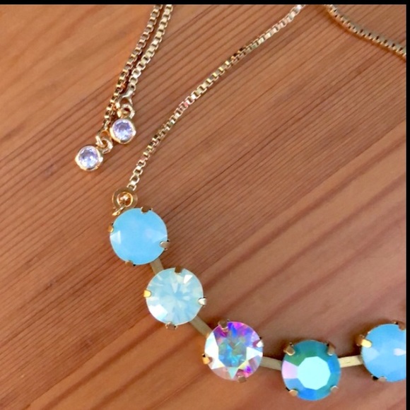 Aqua Aurora Borealis Crystal Bracelet - Picture 4 of 16